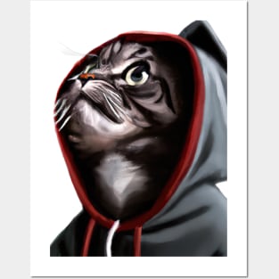 Hoodie Cat Posters and Art